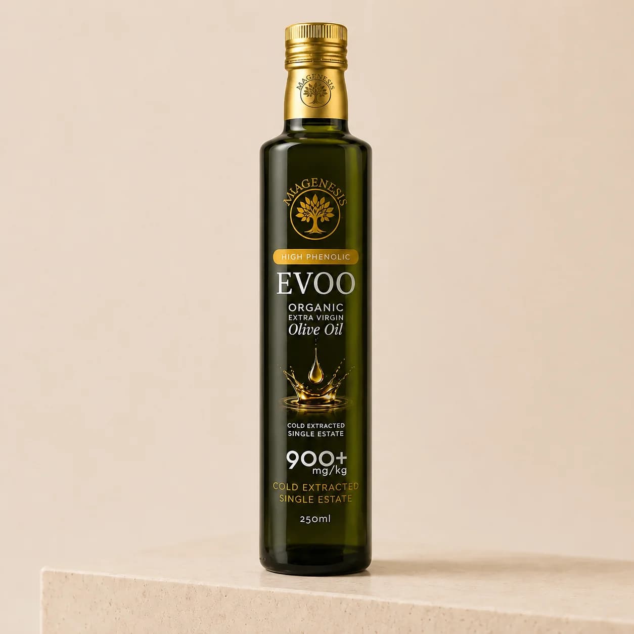 Anagenesis high phenolic extra virgin olive oil bottle